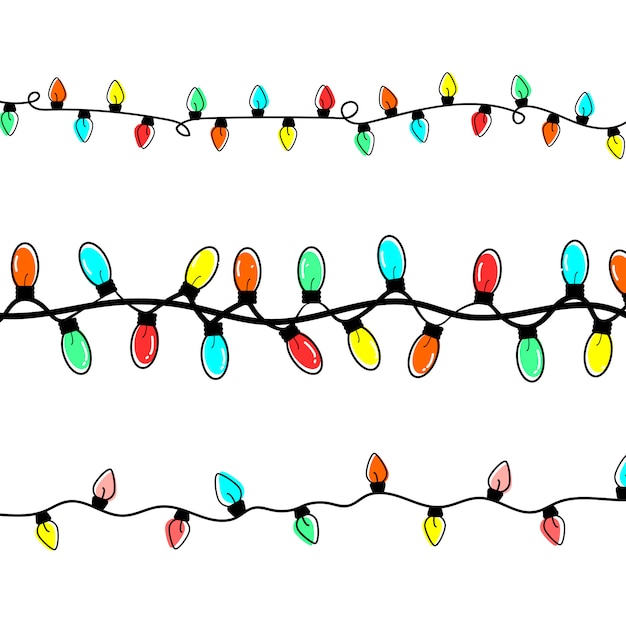 Kerst vakantie garland lichten. Gekleurde slingerballen.