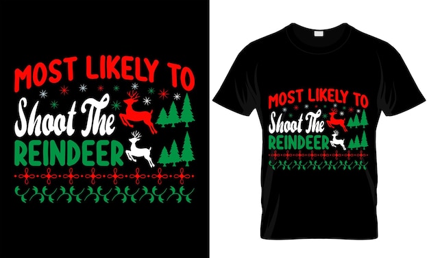 Kerst, Vector, typografie t-shirt Design