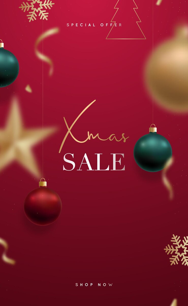 Vector kerst verkoop verticale banner xmas ontwerpsjabloon