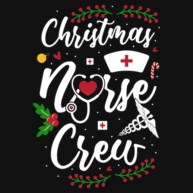Kerst verpleegster crew tshirt ontwerp