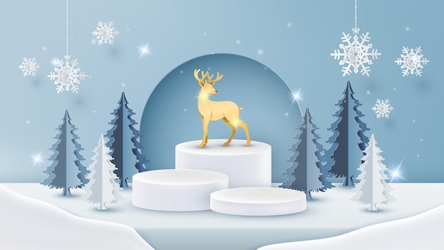 Vector kerst winter productpodium