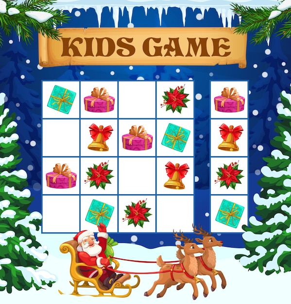 Kerst winter sudoku kinderspel of puzzel