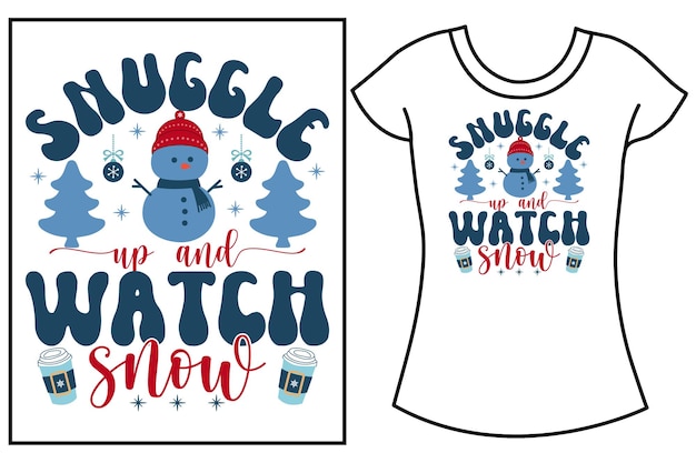 Kerst Winter Typografie sneeuw vector graphics T-shirt ontwerp