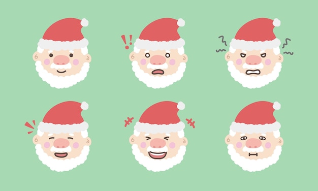 Kerstavatar met stickers van de blije, boze, verraste kerstman, enz