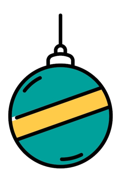 Kerstbal. Decoratie voor kerstboom. Vectorillustratie in plat ontwerp