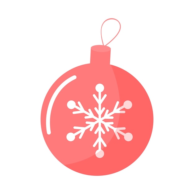 Kerstbal met sneeuwvlok Vectorillustratie