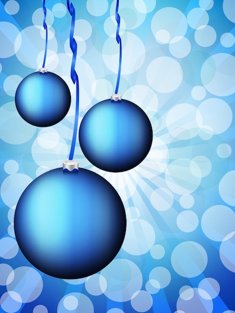 Vector kerstballen abstract bokeh blauw