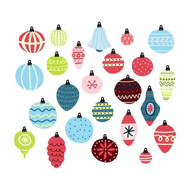 Kerstballen clipart collectie