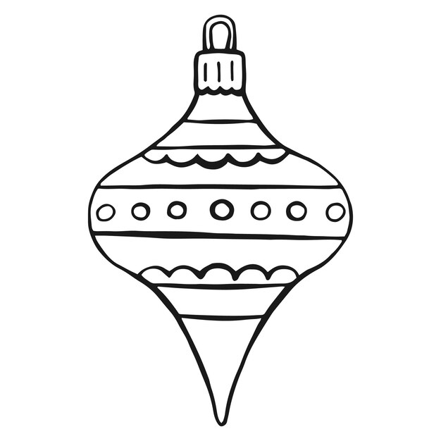 Kerstballen Decoratie geïsoleerde elementen Handgetekende vectorillustratie