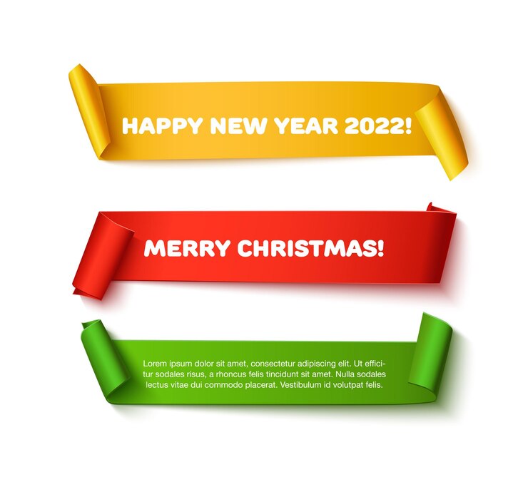 Kerstbanners realistische rolpapierlinten