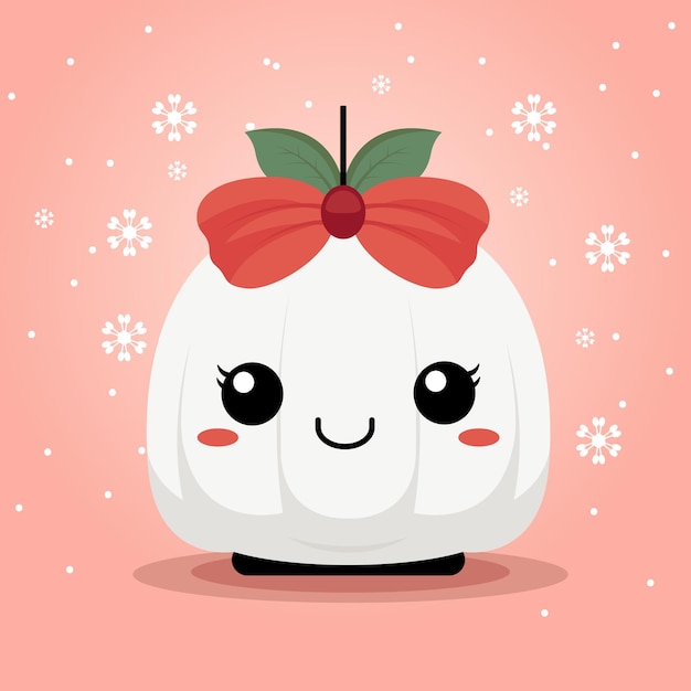 Kerstbel kawaii kerstkarakter