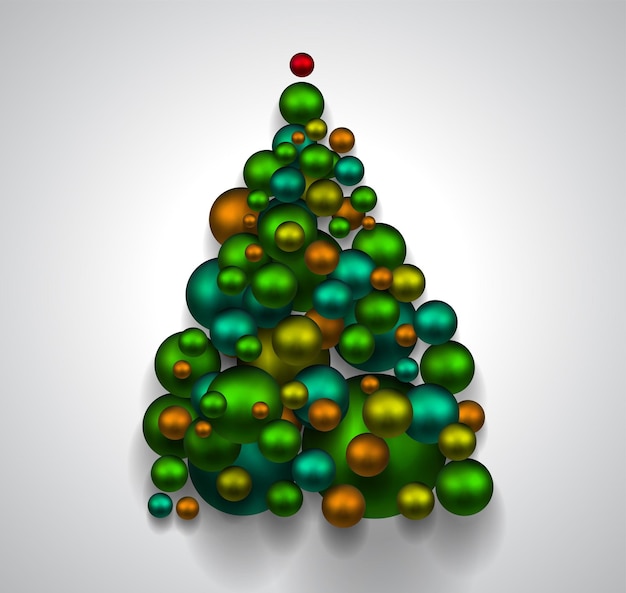 Kerstboom bestaande uit kleurrijke ballen