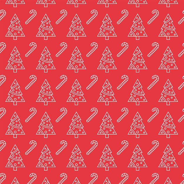 Kerstboom Candy Cane Rood patroon Achtergrond Vector illustratie