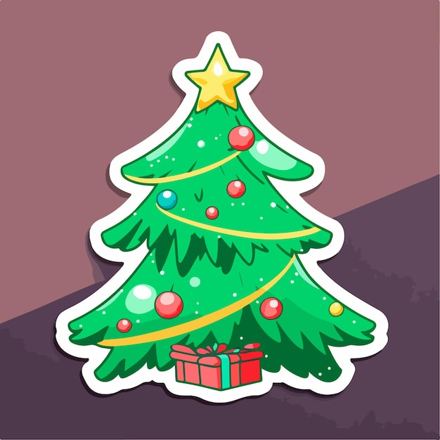 Kerstboom cartoon sticker kerstboom met speelgoed stickers decoratie