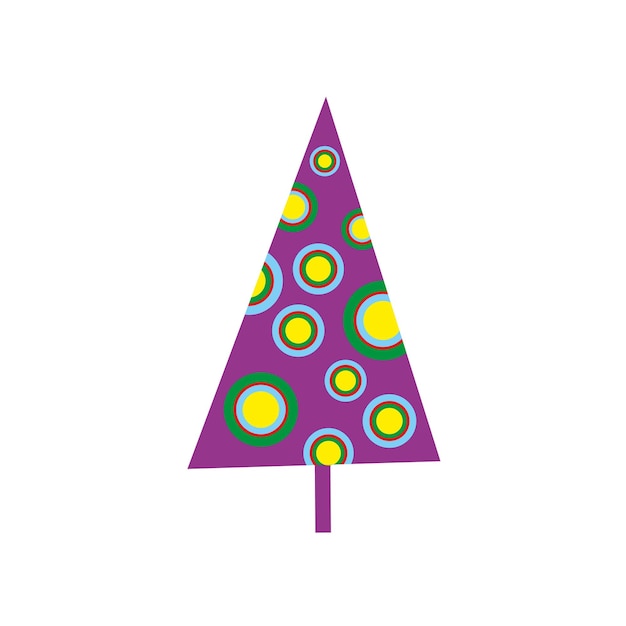 Vector kerstboom geïsoleerd op witte achtergrond vector illustratie in vlakke stijl