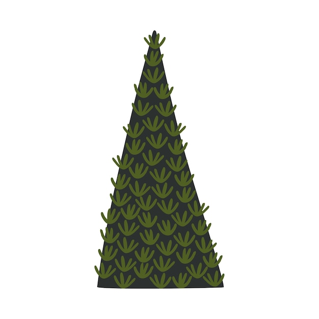 Kerstboom geschilderd met de hand platte vector moderne illustratie voor design