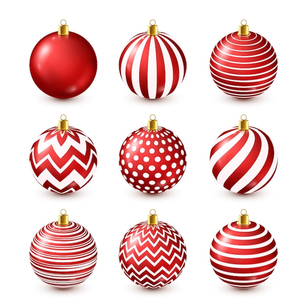 Kerstboom glanzende rode ballen set nieuwjaarsdecoratie winter seizoen december feestdagen groet geschenk