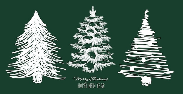 Kerstboom hand getekende illustratie