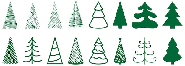 Kerstboom iconen vector pack