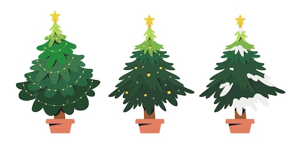 Vector kerstboom in een pot