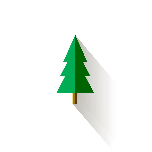 Kerstboom in vector platte ontwerp stijl fir tree pictogram geïsoleerd op een witte achtergrond