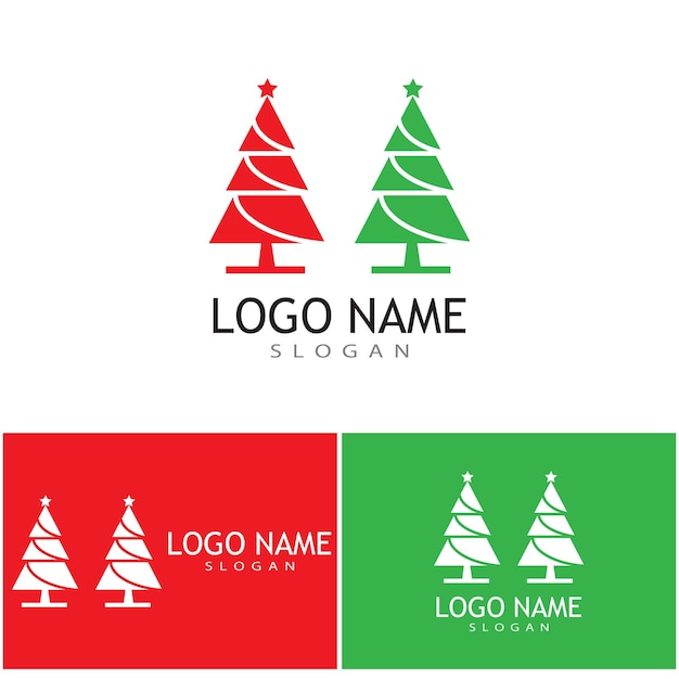 Kerstboom Logo Template vector symbool natuur