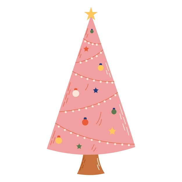 Kerstboom met versieringen Kerstmis en Nieuwjaar viering concept