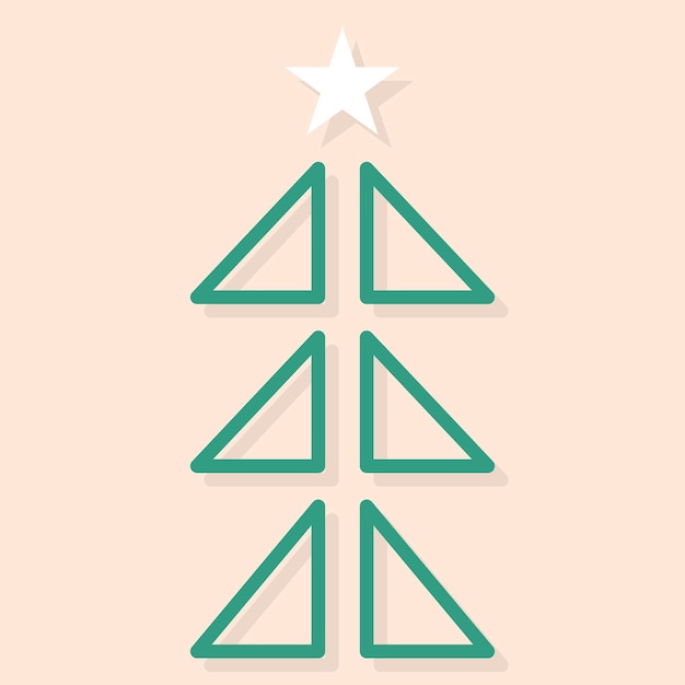 Vector kerstboom met versieringen ster plat pictogram voor apps en websites vector gelukkig nieuwjaar feestdecoraties