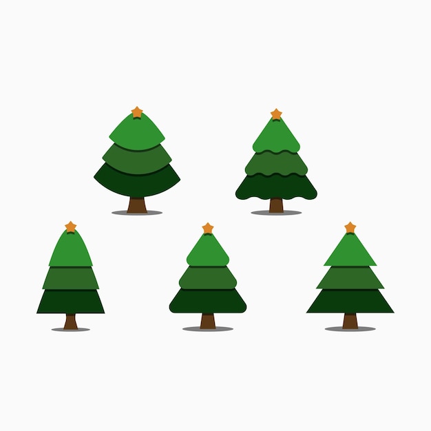 Vector kerstboom minimale platte set