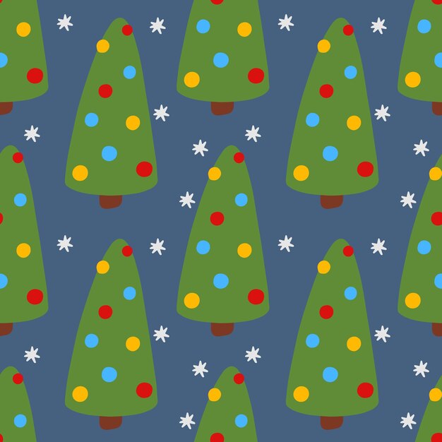 Vector kerstboom naadloos patroon vector illustratie voor het inpakken van papier stof kinderkleding