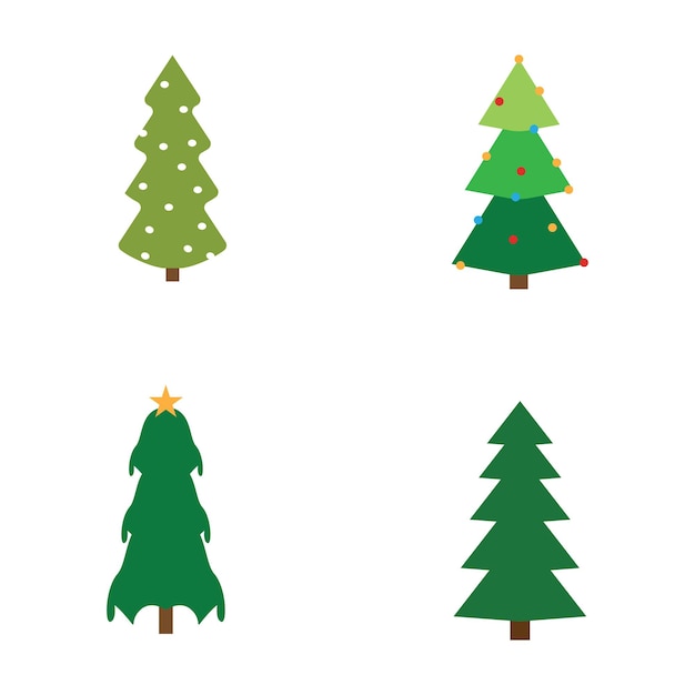 Kerstboom pictogram vector illustratie sjabloon ontwerp logo