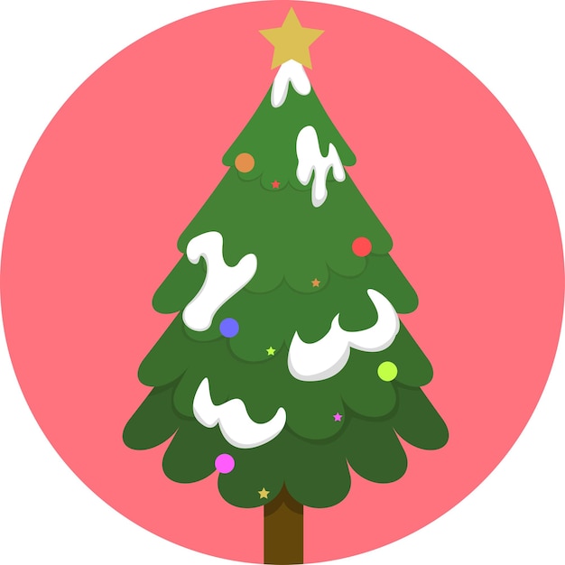 Kerstboom platte stijl vector