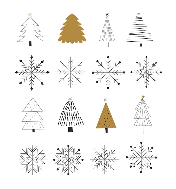 Kerstboom set Vector illustratie