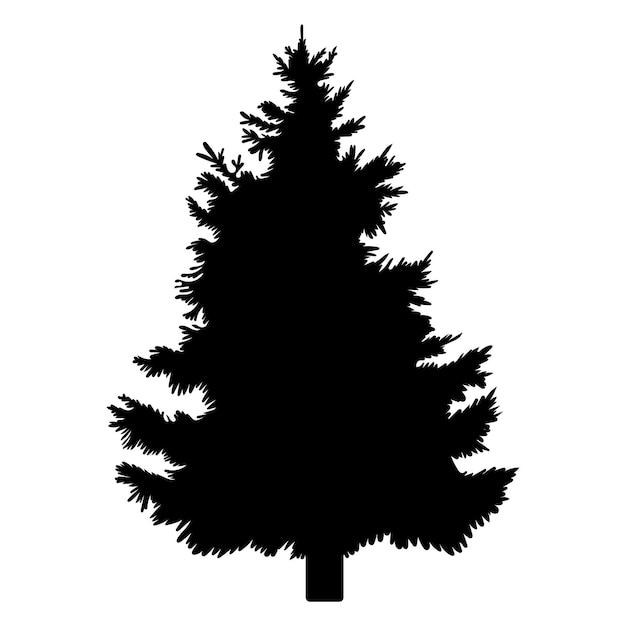 Vector kerstboom silhouet ontwerp geïsoleerde vector