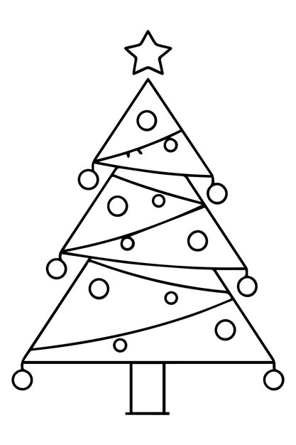 Kerstboom Vectorbeelden Grafisch ontwerp Vectorillustratie Continuous Line Drawing