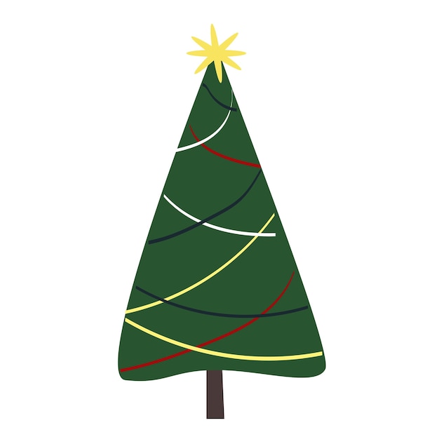 Kerstboom vectorillustratie rijk groen op een witte achtergrond