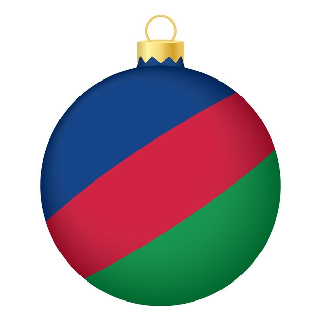 Kerstboombal met de vlagpictogram van Namibië voor de kerstvakantie