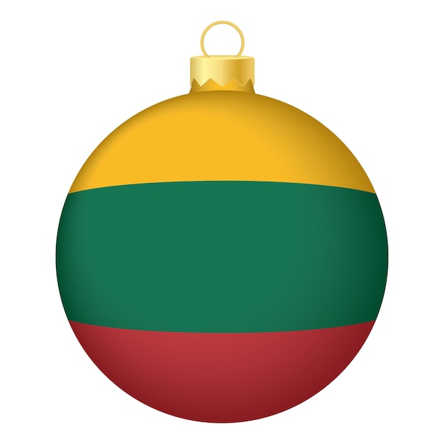 Kerstboombal met het pictogram van de vlag van Litouwen voor de kerstvakantie