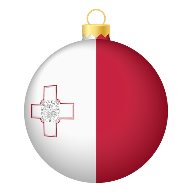 Kerstboombal met het pictogram van de vlag van Malta voor de kerstvakantie