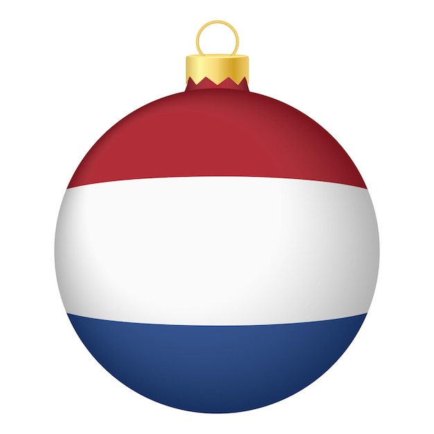 Kerstboombal met Nederland vlagpictogram voor kerstvakantie