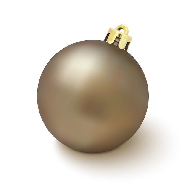 Kerstboomdecoratie op witte achtergrond. gouden kerstbal. illustratie.