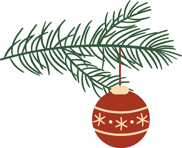 Kerstboomversiering op vuren takken