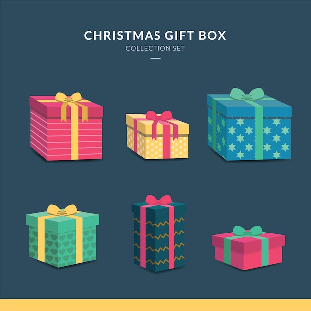 Vector kerstcadeau box collectie set