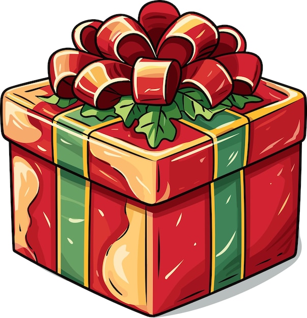 Kerstcadeau doos ontwerp clipart