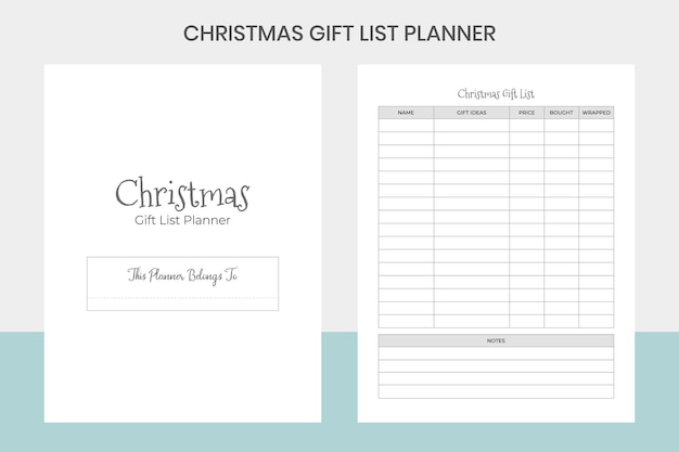 Vector kerstcadeau lijst planner kdp interieur