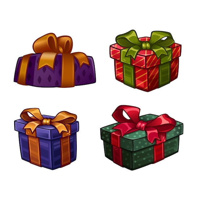 Vector kerstcadeautjes set. illustratie