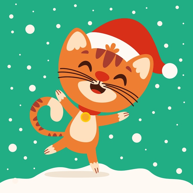 Kerstconcept met cartoon cat