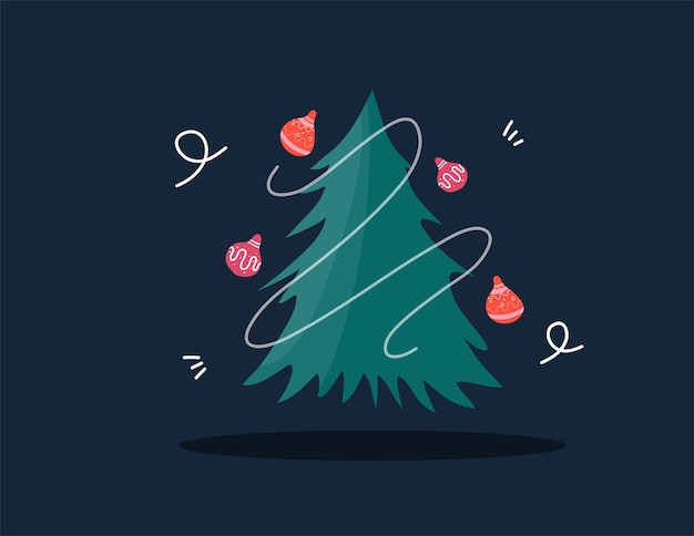 Kerstdecoratie met grappige kerstman, boom en geschenkdozen en vele anderen