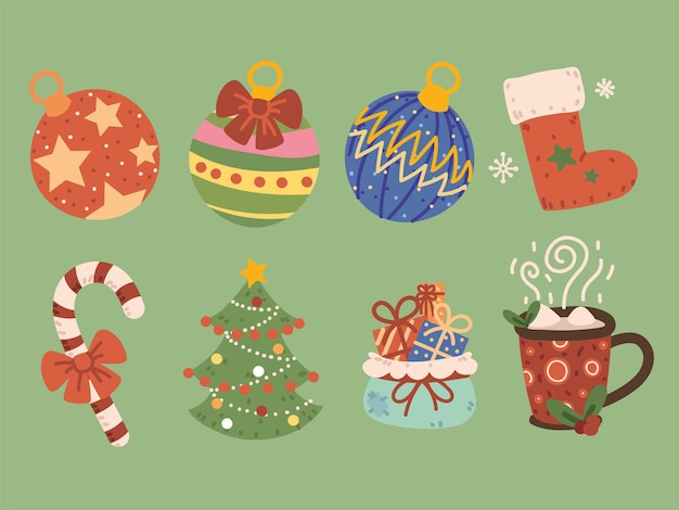 Kerstdecoratie pictogrammen