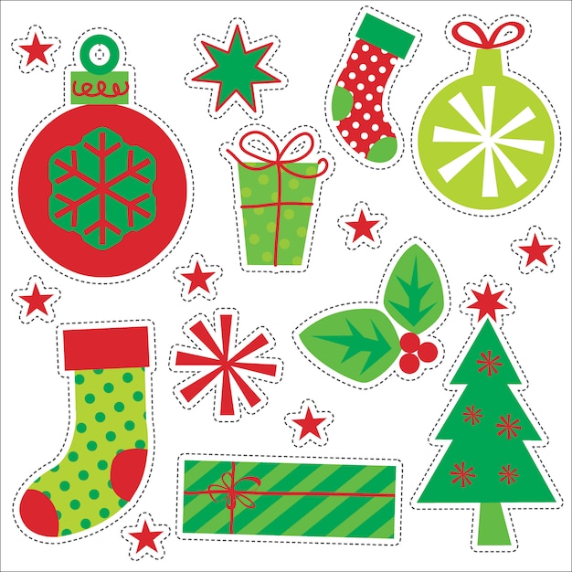 Kerstdecoratie stickers set